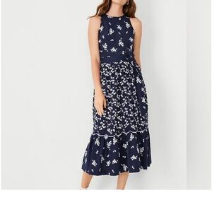 Ann Taylor Floral Embroidered Midi Dress
